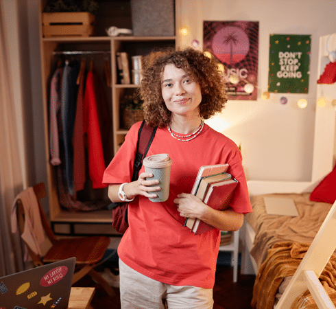 College student in dorm