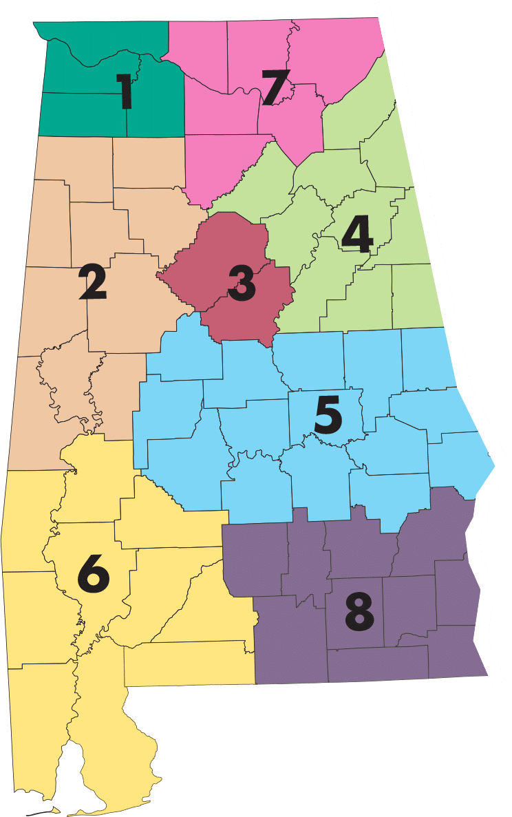 Alabama Credit Union Chapter Map